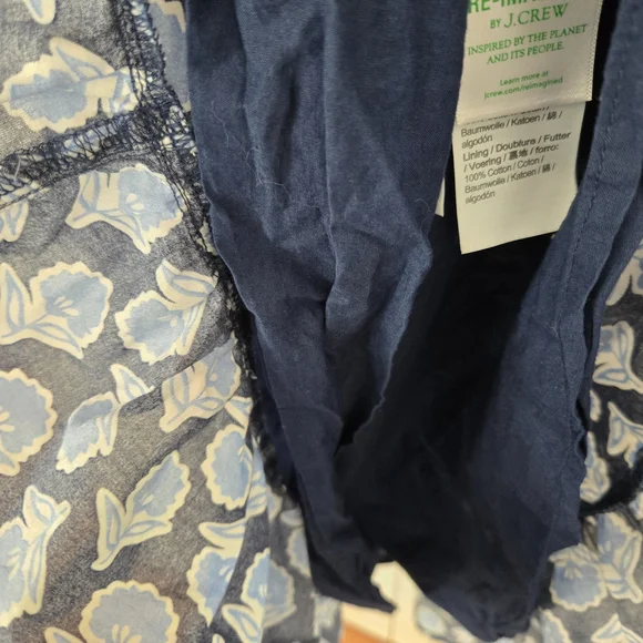 J Crew Blue Floral Smocked Dress S - Picture 4 of 5